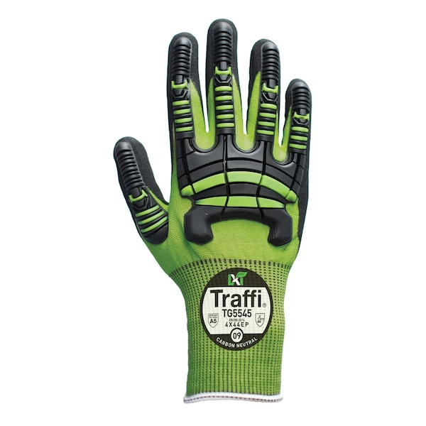 Traffi Safety Glove, Sandy Nitrile Foam, Green, 7 1 PR TG5545-GR-7 - main